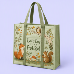 Custom Printed Non-Woven Grocery Tote Bags with Front Pocket – Heavy-Duty Reusable Shopping Bags Wholesale