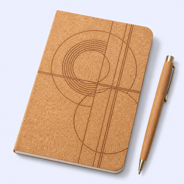Custom Minimalist Natural Cork Notebook and Eco Journal