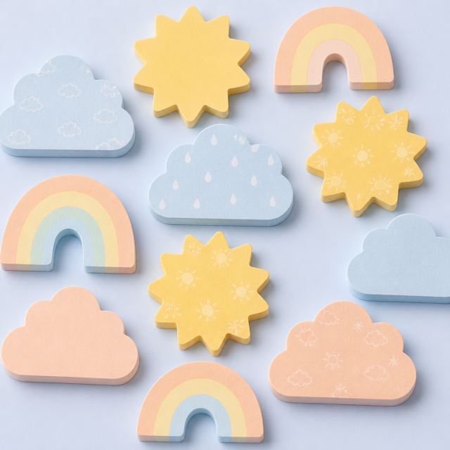 Custom Die-Cut Shaped Sticky Notes - Aesthetic Pastel Memo Pads by STANDARD GIFTS