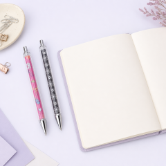STANDARD GIFTS Custom DIY Clear Barrel Ballpoint Pen with Interchangeable 360-Degree Rotating Illustration Paper Insert