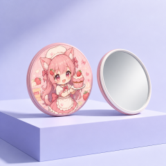 Custom Printed Anime Pocket Mirror | Ultra-Slim Double-Sided Compact Vanity Mirror for Everyday Carry