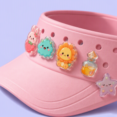 Personalized EVA Sun Visor Hat with Custom Shoe Charms | DIY Perforated Clog-Style Visor Cap