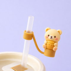 Custom 3D Cartoon Silicone Straw Topper | Personalized Reusable Straw Cover Cap for 30oz & 40oz Tumblers