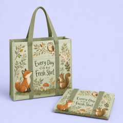 Custom Printed Non-Woven Grocery Tote Bags with Front Pocket – Heavy-Duty Reusable Shopping Bags Wholesale