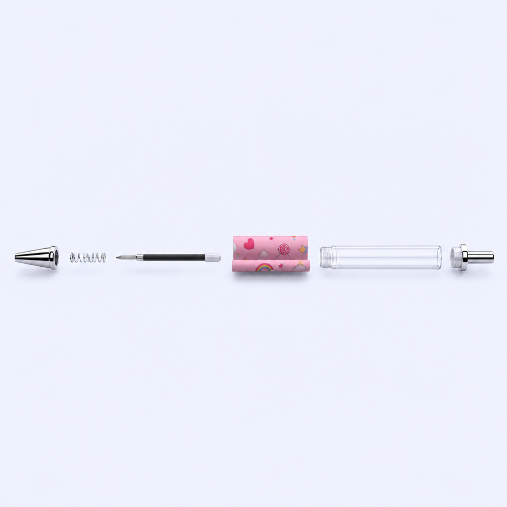 STANDARD GIFTS Custom DIY Clear Barrel Ballpoint Pen with Interchangeable 360-Degree Rotating Illustration Paper Insert