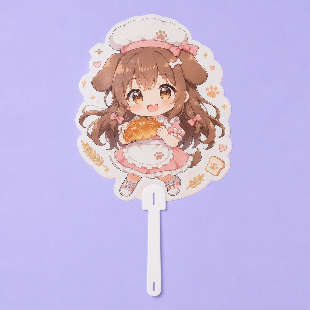 Custom Anime PP Plastic Hand Fan | 0.5mm Waterproof Paddle Fan (MOQ 1 pc / OEM & ODM)