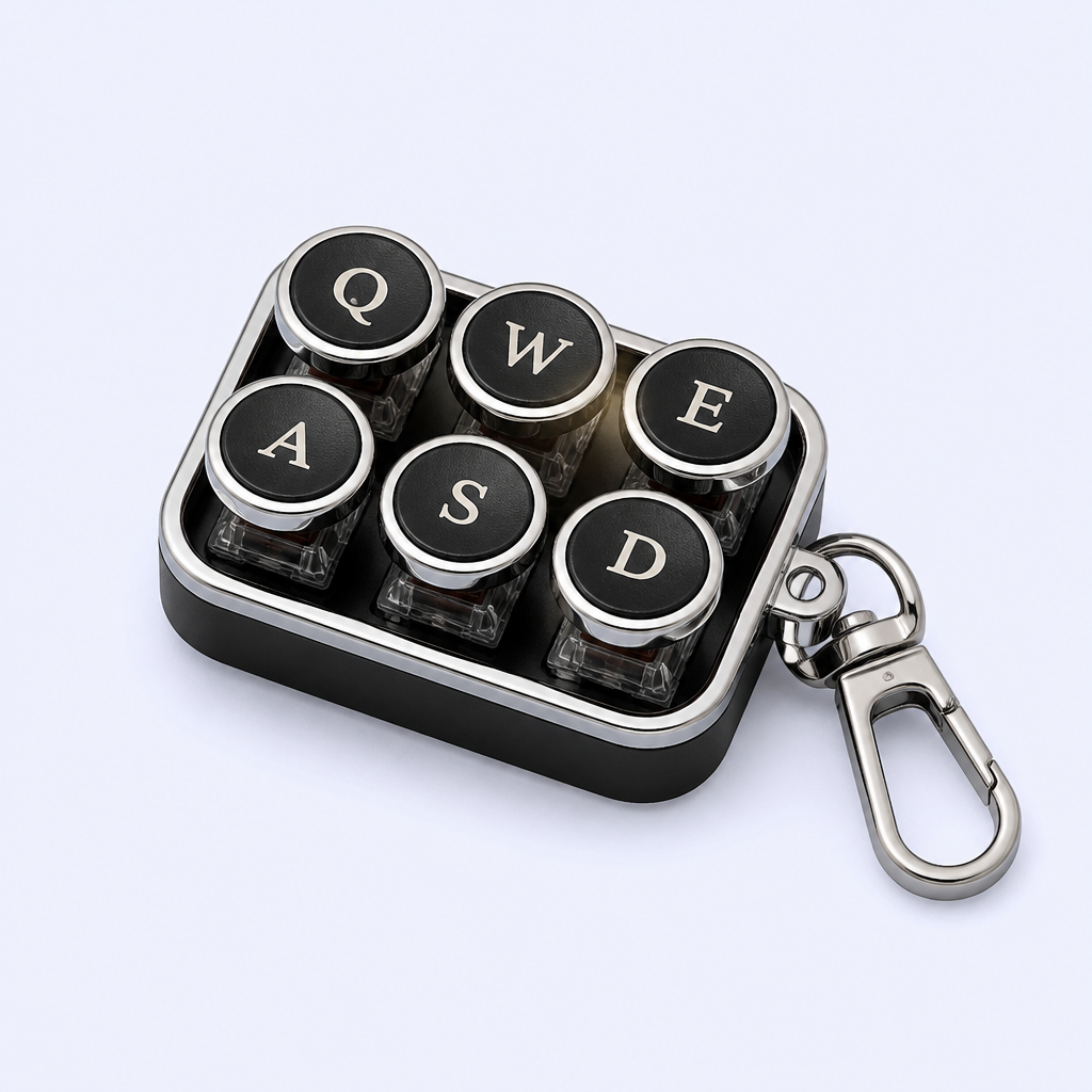 Custom Fidget Keyboard Keychain - Portable Mechanical Switch Clicker Toy