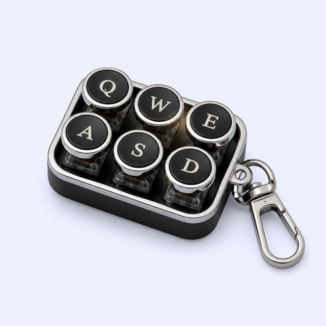 Custom Fidget Keyboard Keychain - Portable Mechanical Switch Clicker Toy