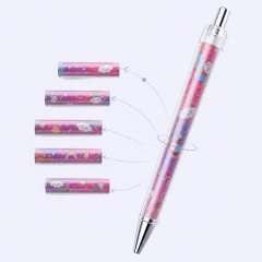 STANDARD GIFTS Custom DIY Clear Barrel Ballpoint Pen with Interchangeable 360-Degree Rotating Illustration Paper Insert