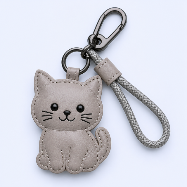 STANDARD GIFTS Custom Cartoon Leather Keychain - Braided Car Key Ring