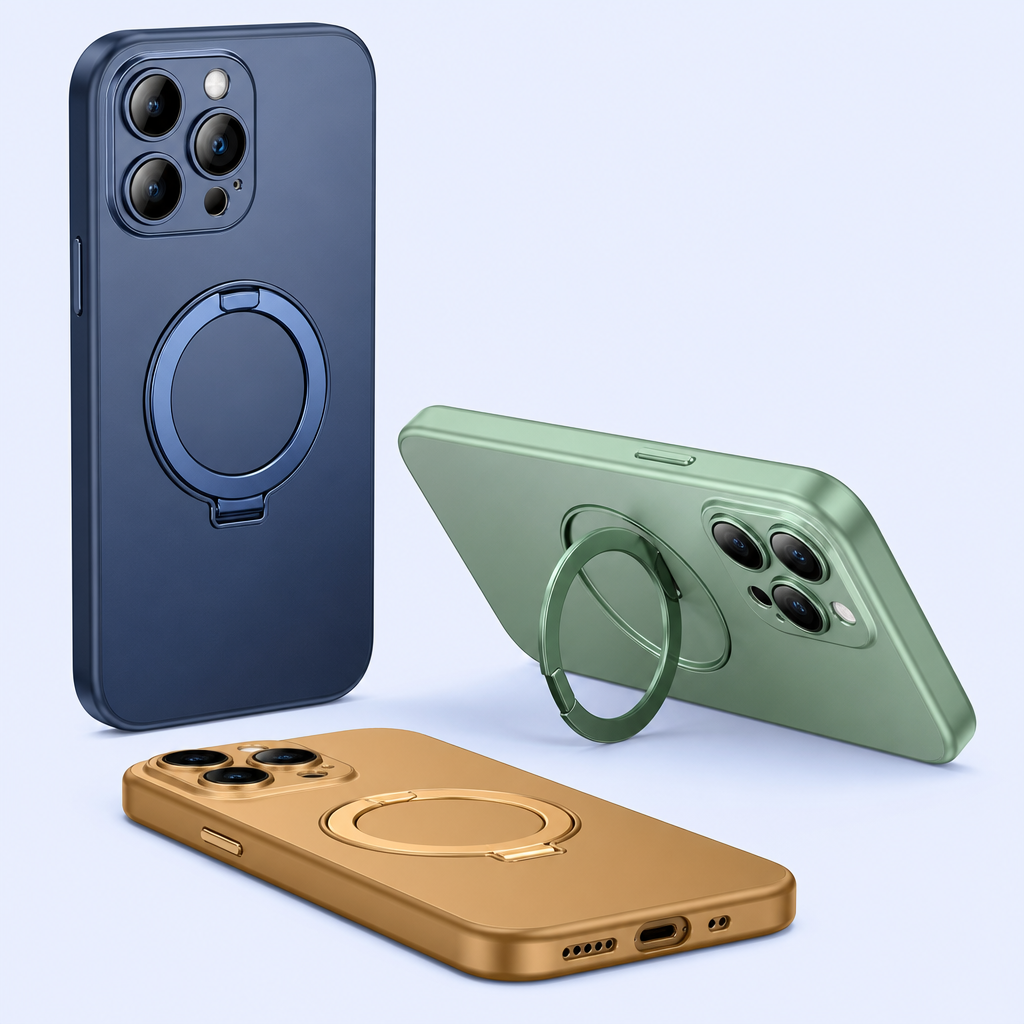 Custom Magnetic Kickstand Phone Case with Ring Holder