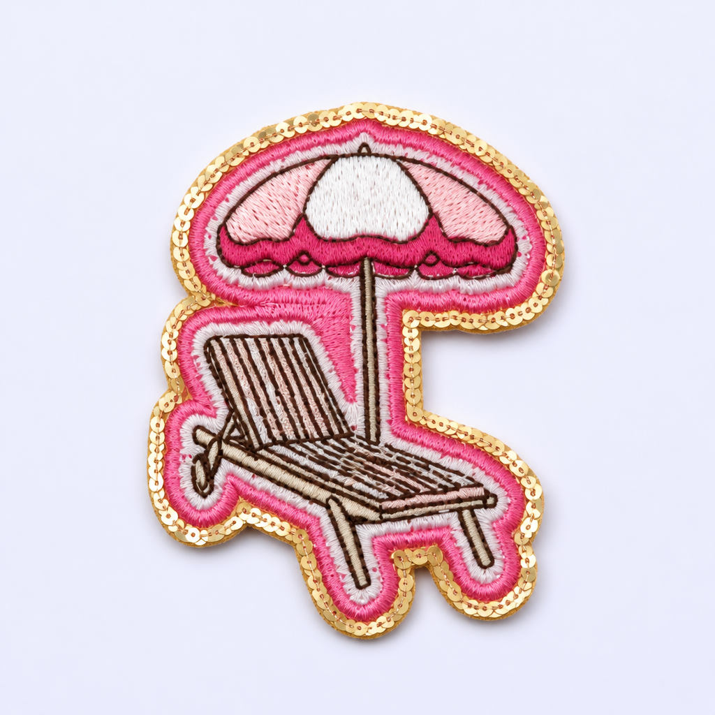 Custom Glitter Sequin Embroidery Patches with Heat-Seal Iron-on Backing for DIY Apparel and Bags