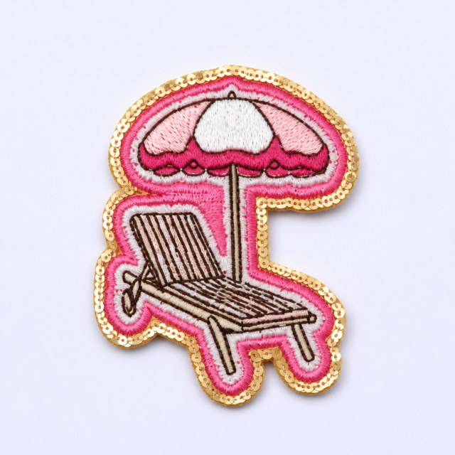 Custom Glitter Sequin Embroidery Patches with Heat-Seal Iron-on Backing for DIY Apparel and Bags