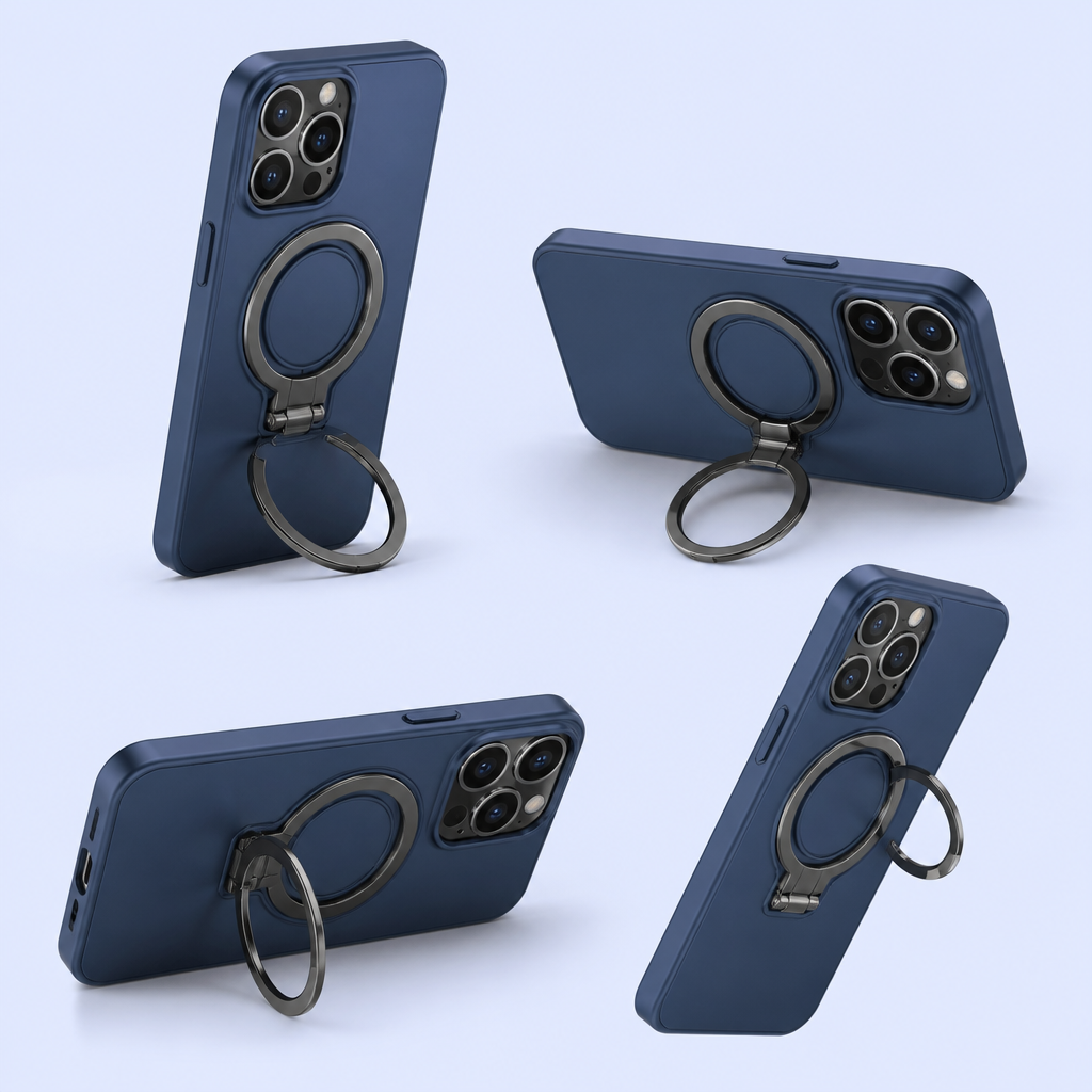 Custom Magnetic Kickstand Phone Case with Ring Holder