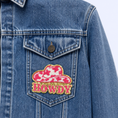 Custom Glitter Sequin Embroidery Patches with Heat-Seal Iron-on Backing for DIY Apparel and Bags