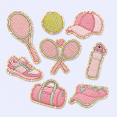 Custom Glitter Sequin Embroidery Patches with Heat-Seal Iron-on Backing for DIY Apparel and Bags