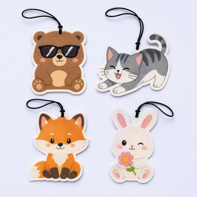 Custom Cartoon Scented Cards - Die-Cut Paper Hanging Air Fresheners by STANDARD GIFTS