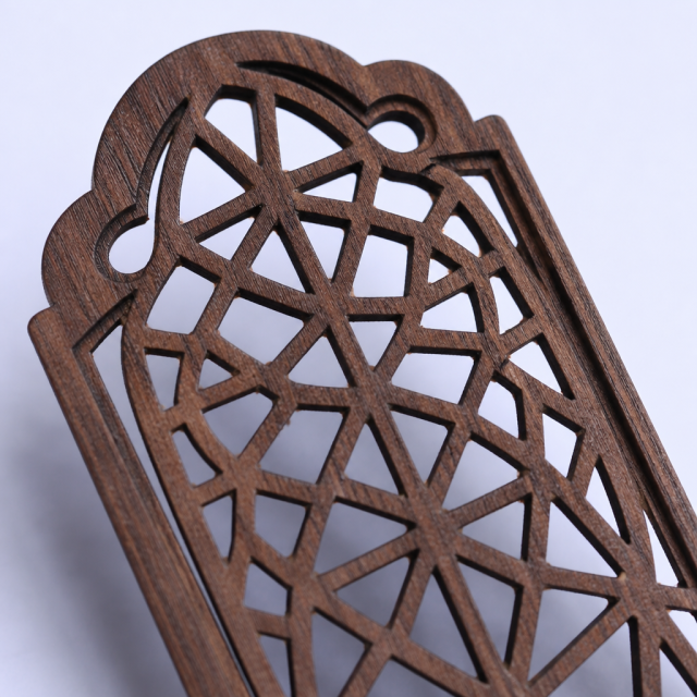 Custom Wooden University Bookmarks with Laser Cut Hollow Patterns and Silk Tassels - STANDARD GIFTS
