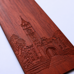 Custom Wooden University Bookmarks with Laser Cut Hollow Patterns and Silk Tassels - STANDARD GIFTS