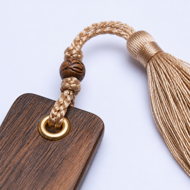 Custom Wooden University Bookmarks with Laser Cut Hollow Patterns and Silk Tassels - STANDARD GIFTS