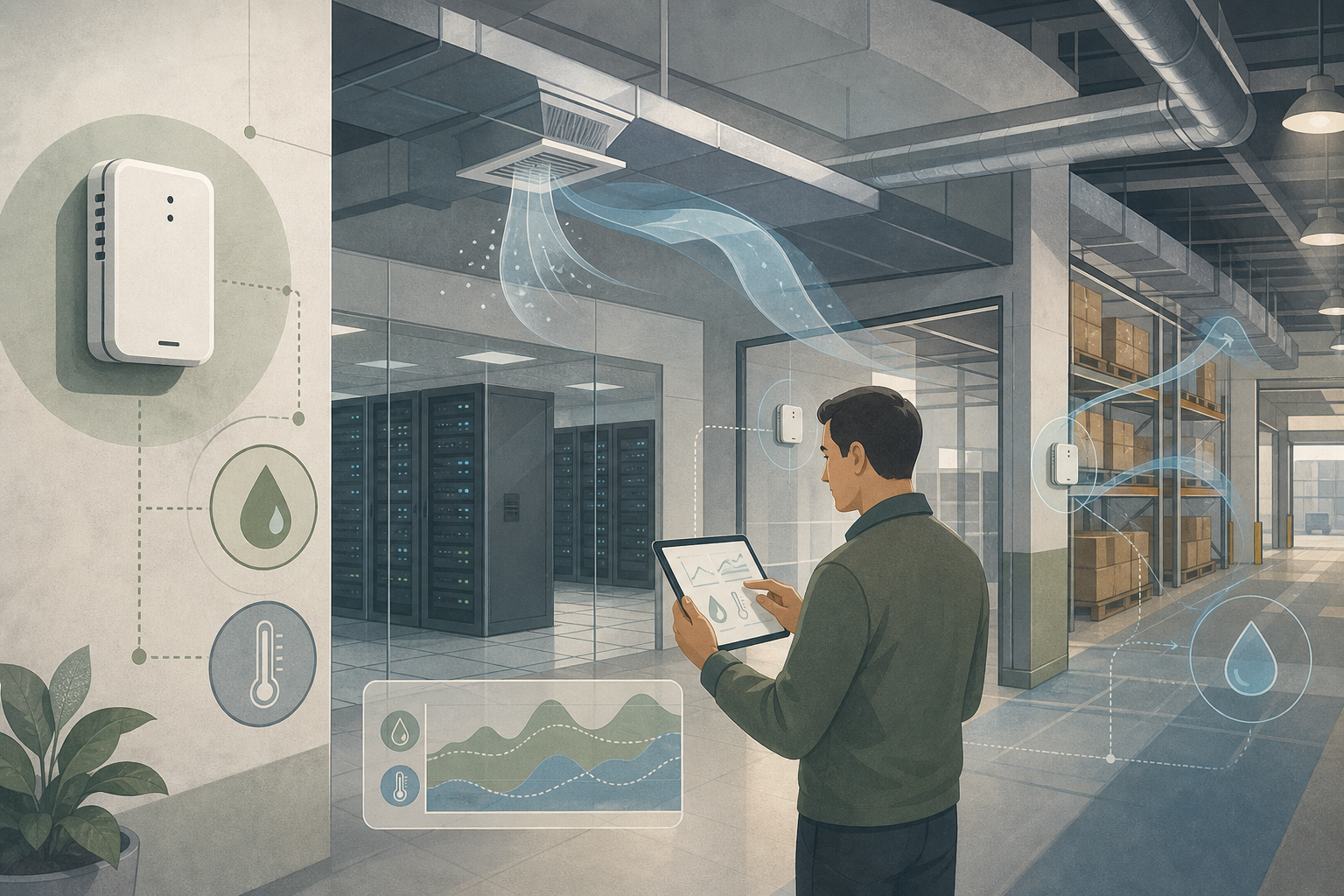 Editorial illustration for SHT35 Humidity Temperature Sensor for Facility Managers
