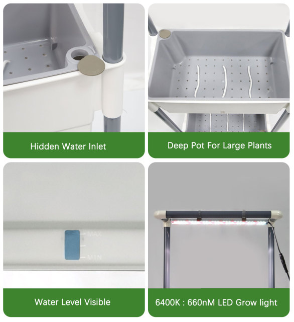 EDKFARM 3 Tier Raised Home Indoor Herb Planter Self Watering Pot Vertical Garden System,EDKFARM Grow Light System
