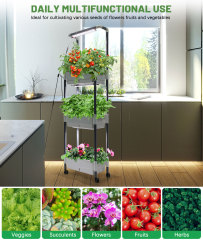 EDKFARM 3 Tier Raised Home Indoor Herb Planter Self Watering Pot Vertical Garden System,EDKFARM Grow Light System