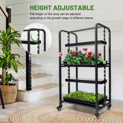 Two Tray Wheatgrass Microgreens Growing System Racks,EDKFARM Grow Light System