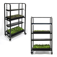 Two Tray Wheatgrass Microgreens Growing System Racks,EDKFARM Grow Light System