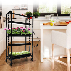Two Tray Wheatgrass Microgreens Growing System Racks,EDKFARM Grow Light System
