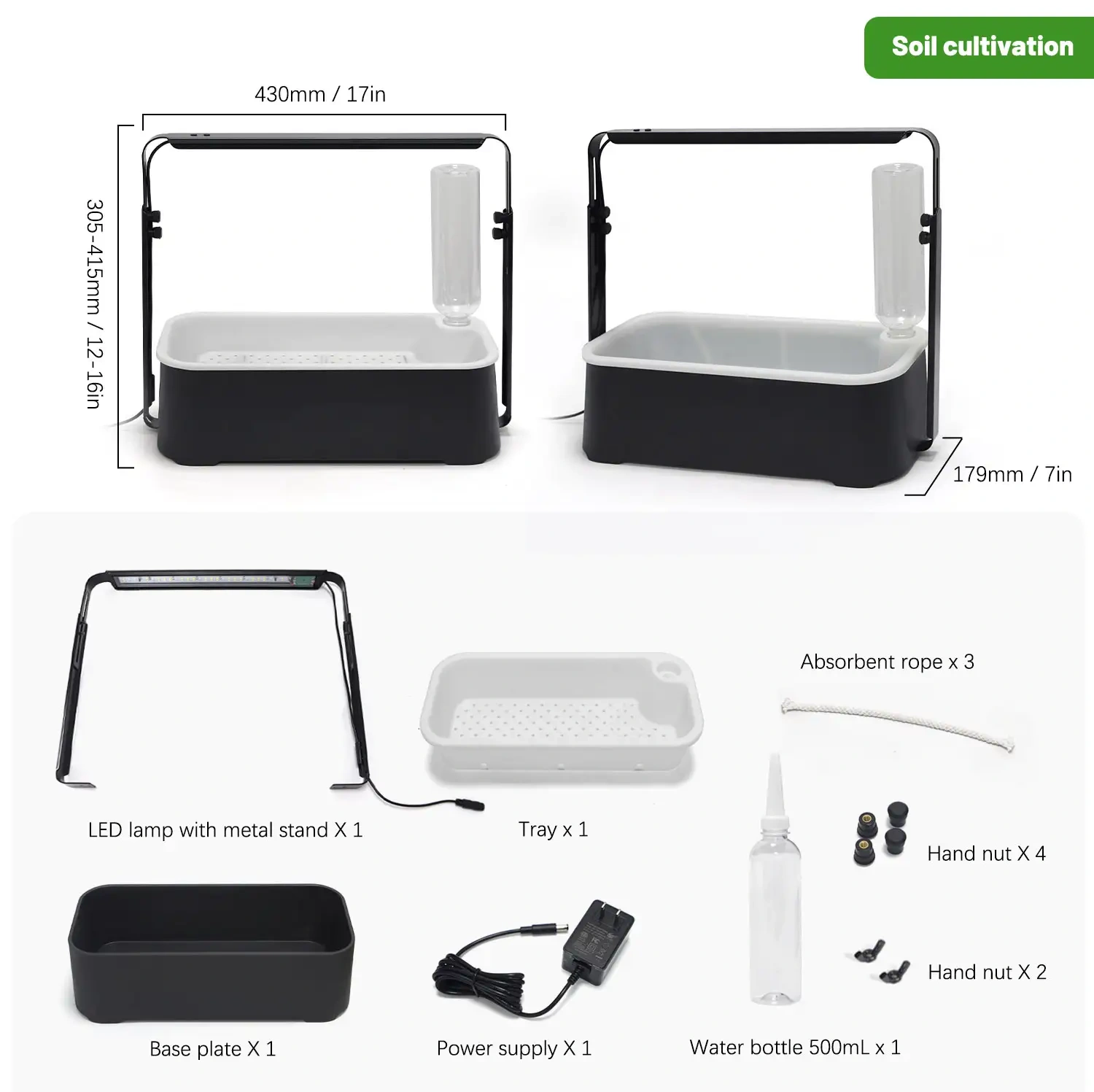 (Presale)  Mini Hydroponic/Soil LED Growth System with Adjustable Light Height,EDKFARM Grow Light System