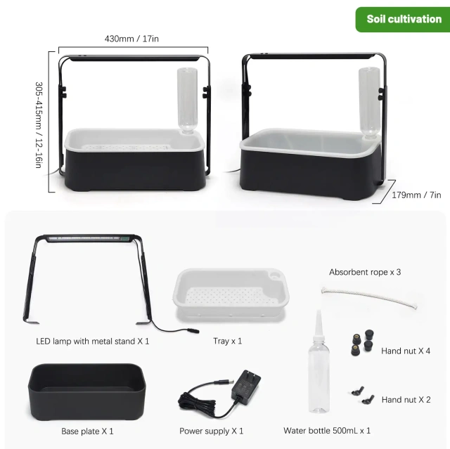 (Presale)  Mini Hydroponic/Soil LED Growth System with Adjustable Light Height,EDKFARM Grow Light System