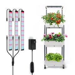 3 Tiered Raised Home Micro Farm Smart Garden Planter Box Stand Indoor Herb Plant Growing System,EDKFARM Grow Light System