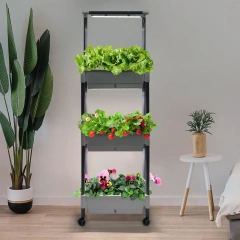 3 Tiered Raised Home Micro Farm Smart Garden Planter Box Stand Indoor Herb Plant Growing System,EDKFARM Grow Light System