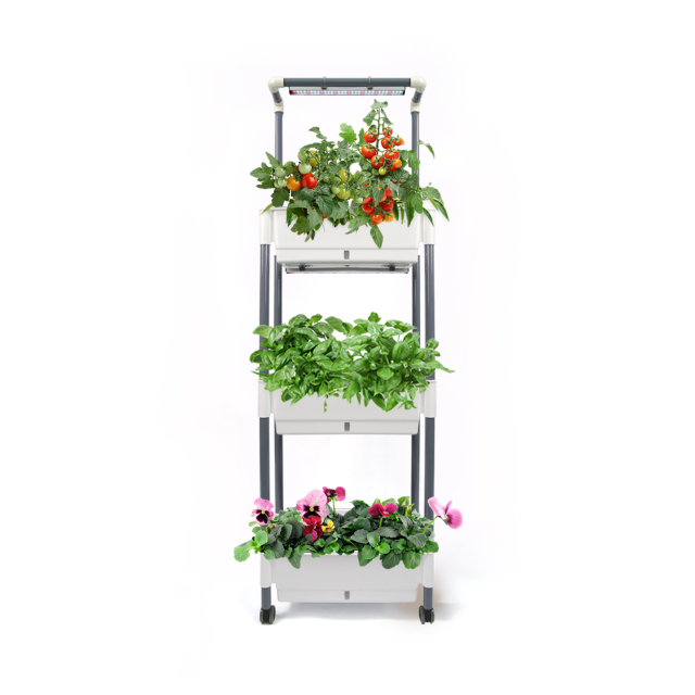3 Tiered Raised Home Micro Farm Smart Garden Planter Box Stand Indoor Herb Plant Growing System,EDKFARM Grow Light System