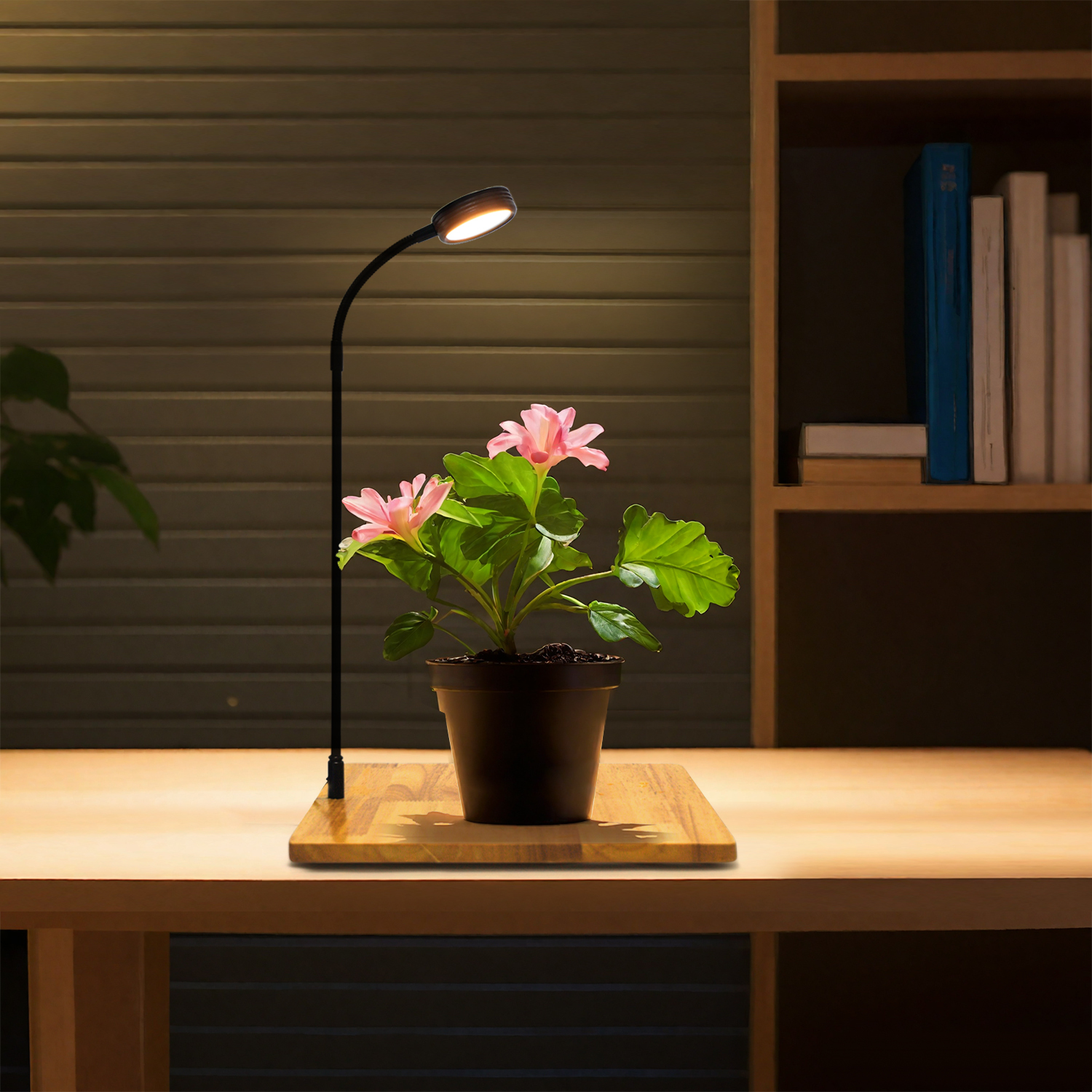 Full Spectrum Micro Landscape LED Illumination Lamp Bamboo Grow Light Stand with Bamboo Board,EDKFARM Grow Light System