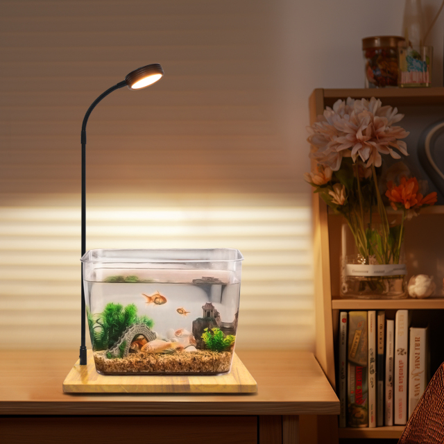 Full Spectrum Micro Landscape LED Illumination Lamp Bamboo Grow Light Stand with Bamboo Board,EDKFARM Grow Light System