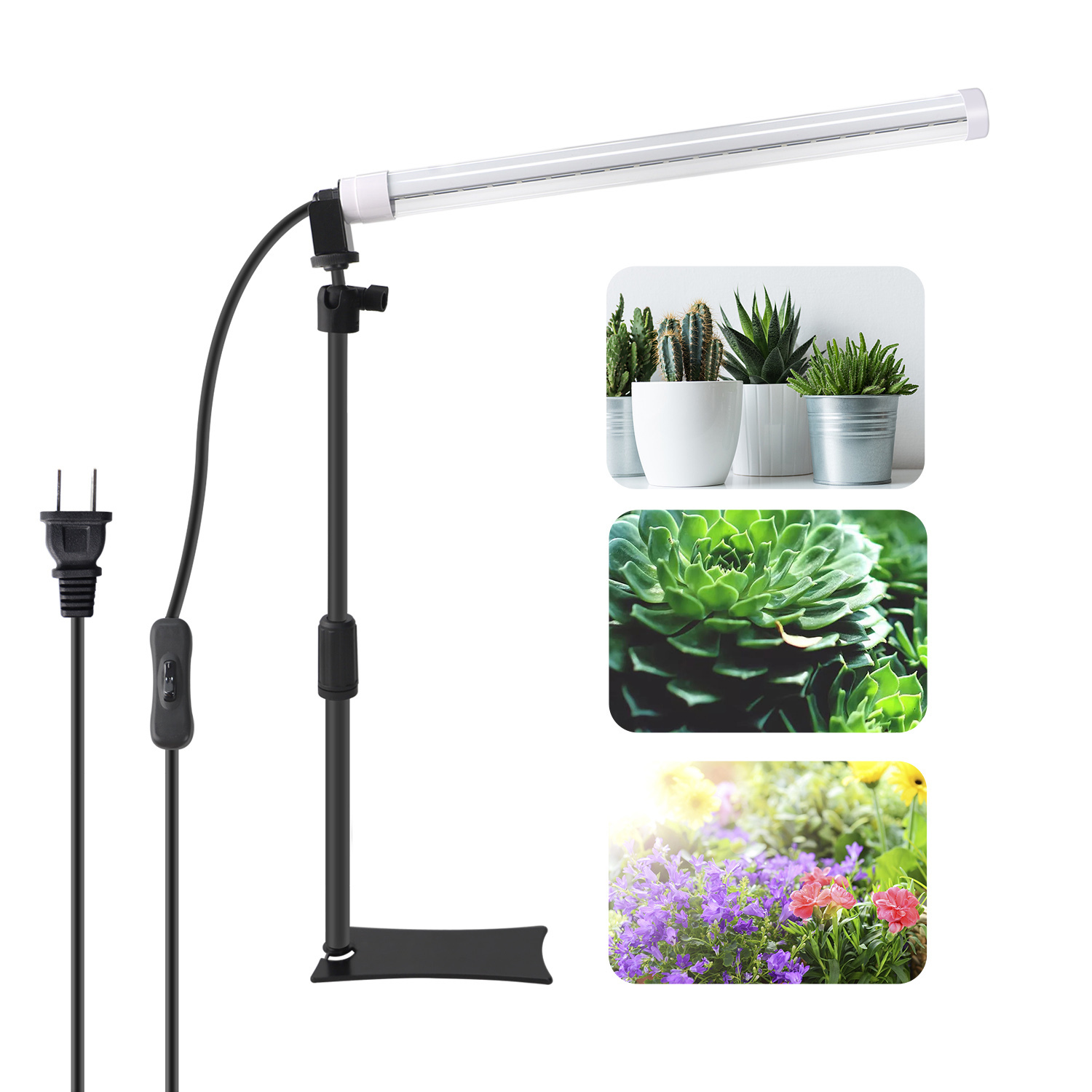 2FT T8 30W LED Adjustable Height Full Spectrum Tabletop Grow Light Stand for Indoor Seed Starting Plants, Succulents,EDKFARM Grow Light System