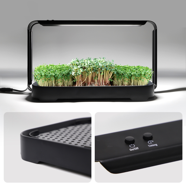 Gen 2 Mini Indoor Smart Hydroponic Garden Planter Kit — Automatic Grow Light Sprouter for Leafy Greens, Herbs & Microgreens,EDKFARM Grow Light System