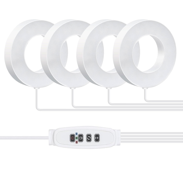 Decorative Ceiling-Mount Angel Grow Light 1 to 4 Ring DC5V USB Phytolamp for Indoor Plant Seedlings Home Flower Succulent,EDKFARM Grow Light System