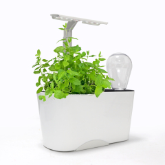 Smart Self-Watering Planter with Full-Spectrum LED Grow Light – Effortlessly Grow Basil, Mint & Lettuce Indoors,EDKFARM Grow Light System
