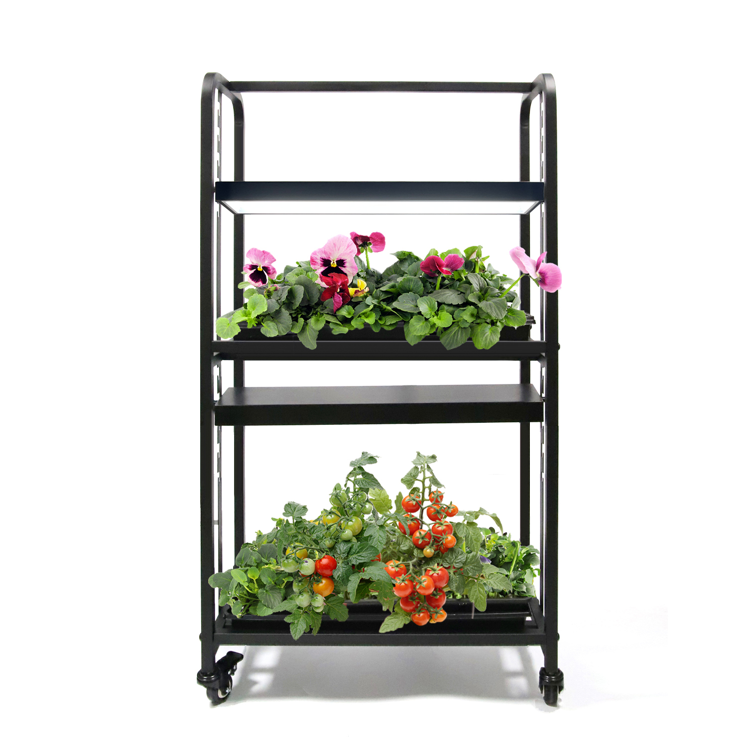 1.15m Adjustable Height 2-Tier Grow Light System – Plant Grow Stand for Seed Starting, Indoor Vegetables, and Herbs,EDKFARM Grow Light System