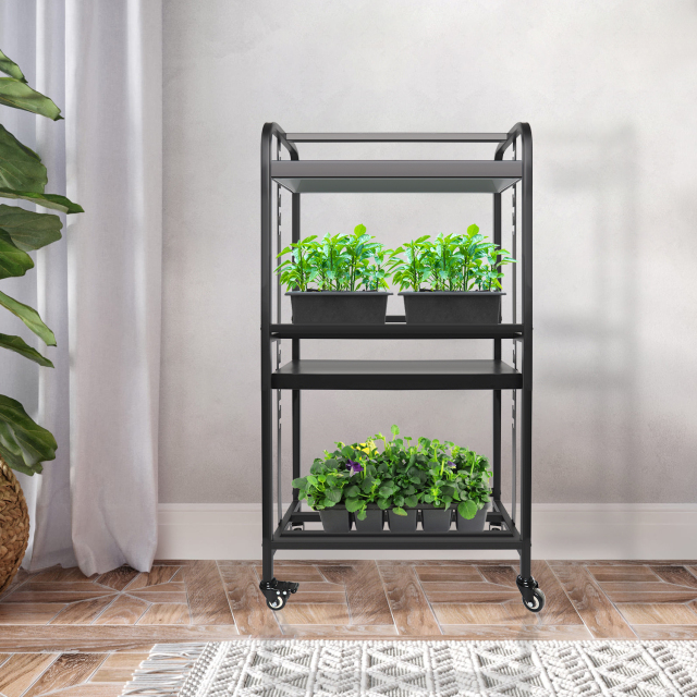 1.15m Adjustable Height 2-Tier Grow Light System – Plant Grow Stand for Seed Starting, Indoor Vegetables, and Herbs,EDKFARM Grow Light System