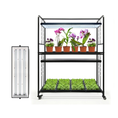 1.5m Adjustable Height 2-Tier Plant Stand with LED Grow Light – Ideal for Indoor Herb and Vegetable Growing,EDKFARM Grow Light System