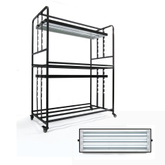 1.5m Adjustable Height 2-Tier Plant Stand with LED Grow Light – Ideal for Indoor Herb and Vegetable Growing,EDKFARM Grow Light System