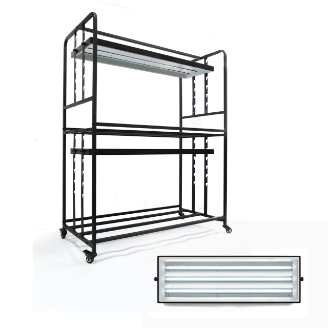 1.5m Adjustable Height 2-Tier Plant Stand with LED Grow Light – Ideal for Indoor Herb and Vegetable Growing,EDKFARM Grow Light System