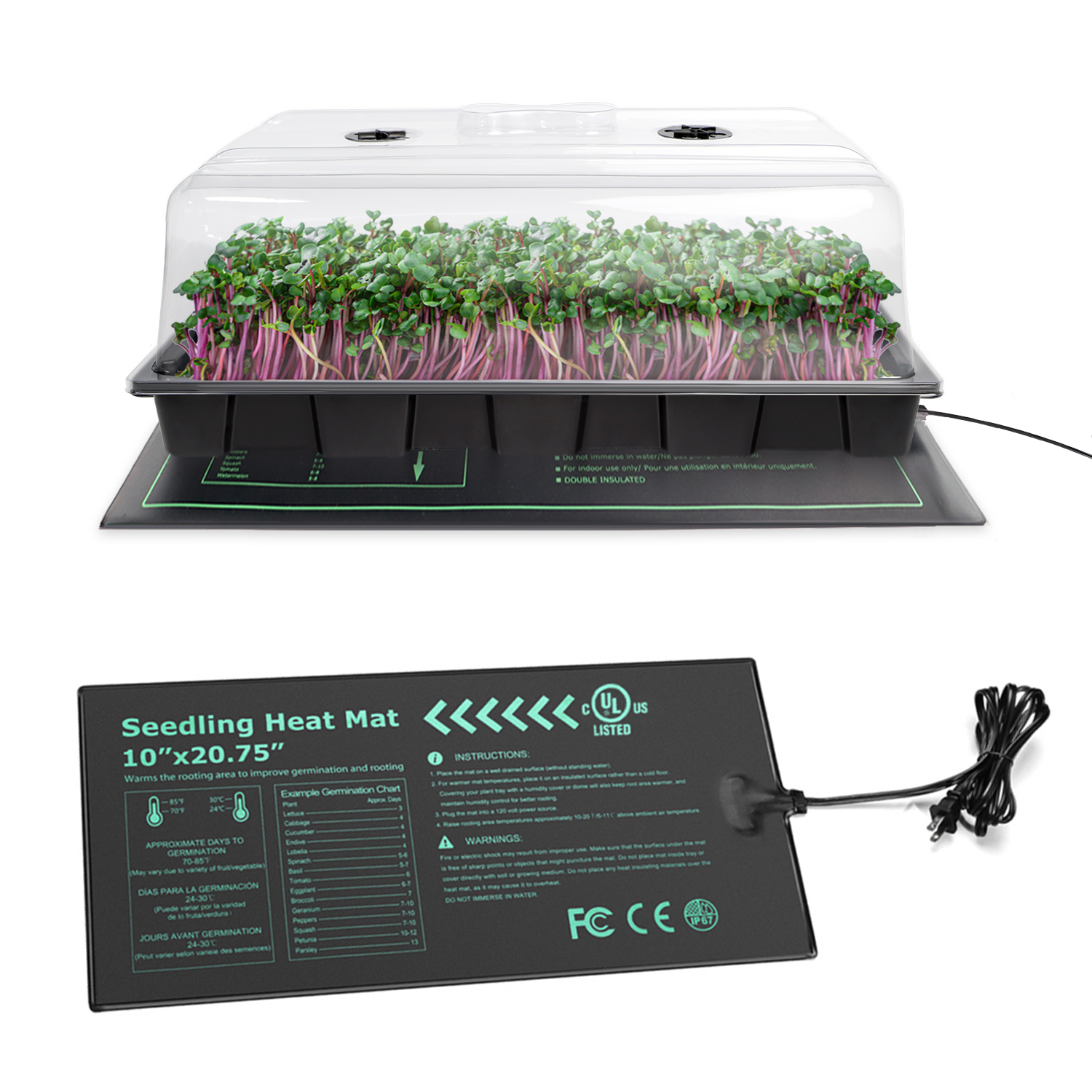 Seed Starter Heating Pad – Warmth Solution for Seed Germination and Indoor Gardening,EDKFARM Grow Light System