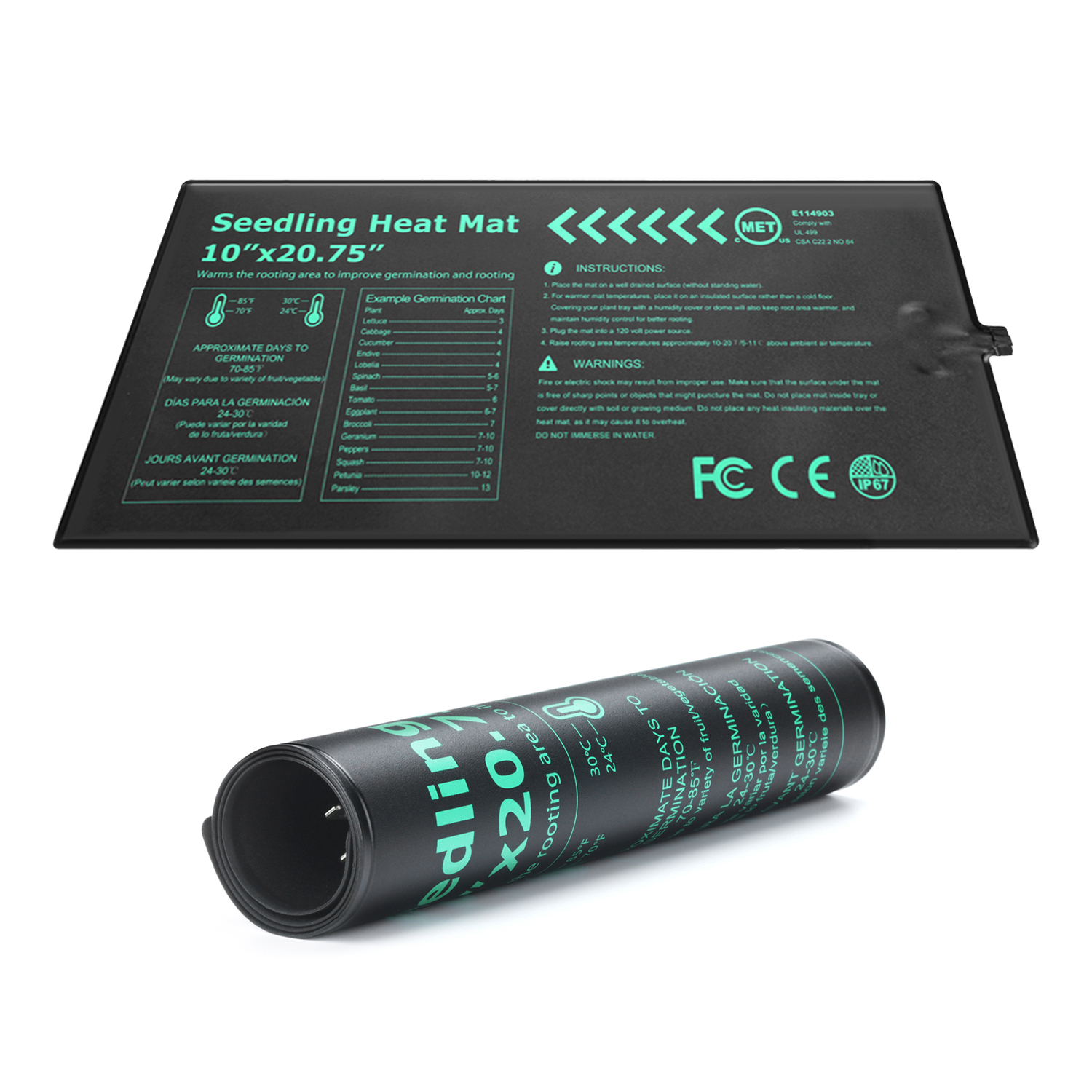 Seed Starter Heating Pad – Warmth Solution for Seed Germination and Indoor Gardening,EDKFARM Grow Light System