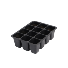 12-Cell Black Seedling Tray – Robust & Reusable Nursery Starter,EDKFARM Grow Light System