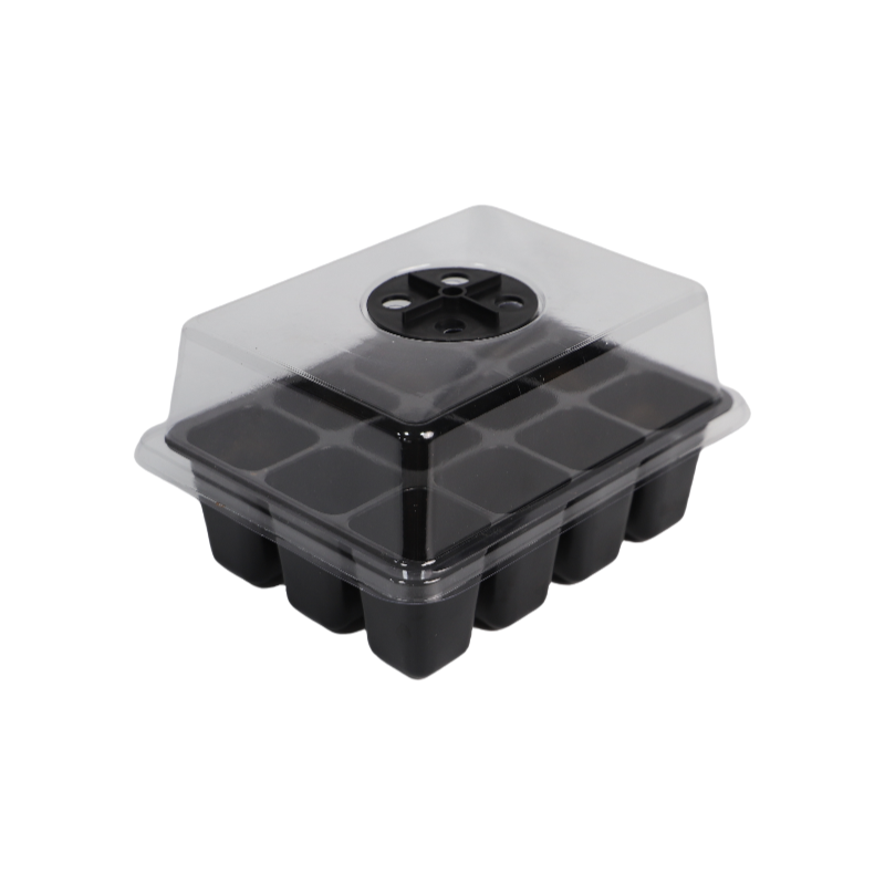12-Cell Black Seedling Tray – Robust & Reusable Nursery Starter,EDKFARM Grow Light System
